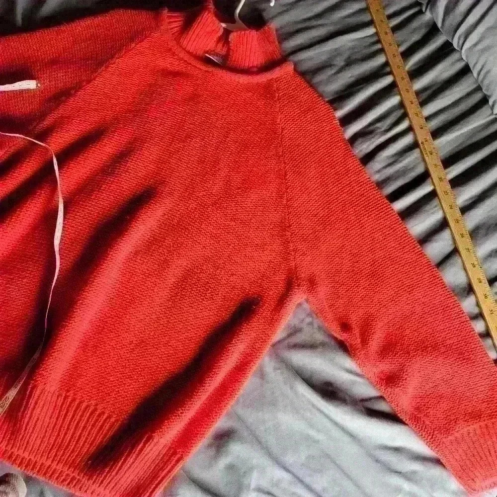VTG Crazy Horse Red Knit Sweater sz Lg - Picture 4 of 7